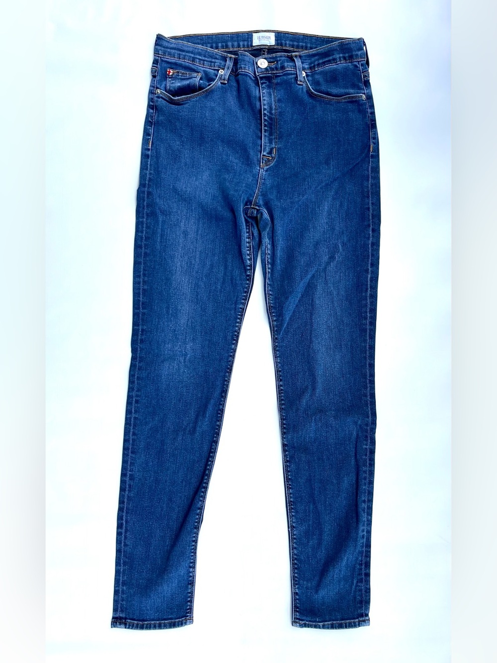 Hudson High Rise Skinny Jeans Medium /Dark Wash Size 32 High Waisted Denim